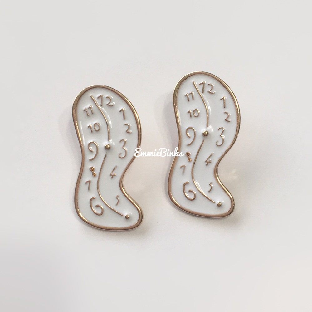 New Melting Clock Statement Earrings / Salvador Dali Art Inspired / Artsy Artist